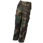 MFH, US BDU children's trousers, woodland camouflage, elastic waistband